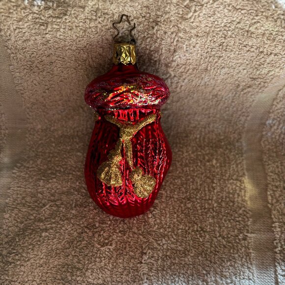 Old World Christmas ornament Red Mitten blown glass figural - Picture 1 of 2